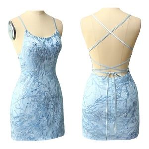 4 | BLUE LACE MINI DRESS